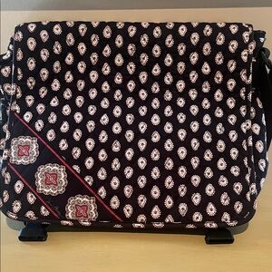 Vera Bradley Soft Quilted Black and Red Paisley Woman’s Messenger Bag